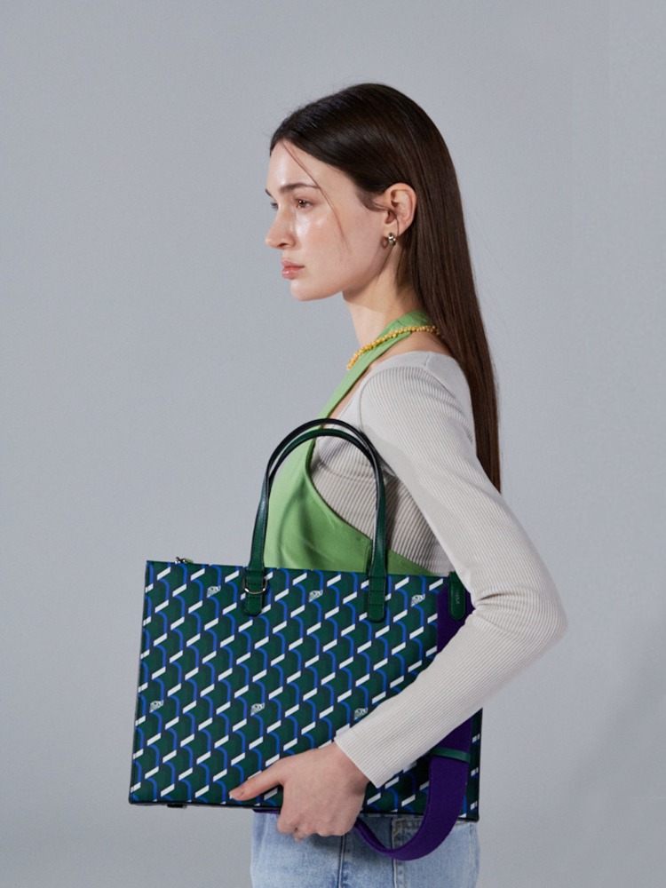 CABAS MONOGRAM DAY TOTE BLUE MOUNTAIN_LL