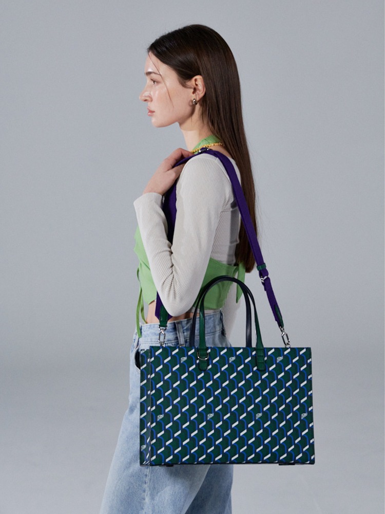 CABAS MONOGRAM DAY TOTE BLUE MOUNTAIN_LL